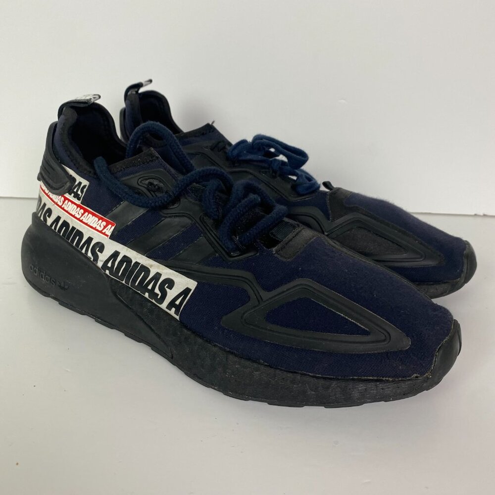 Adidas ZX 2K Boost Bold Logo Graphic Shoes Men's 10.5 Black Originals Sneakers - Picture 3 of 13